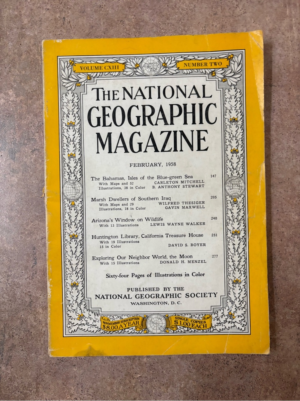 National Geographic Magazine 1958 Vol 113 No 2 Moon Coca-Cola Ad Bahamas Iraq